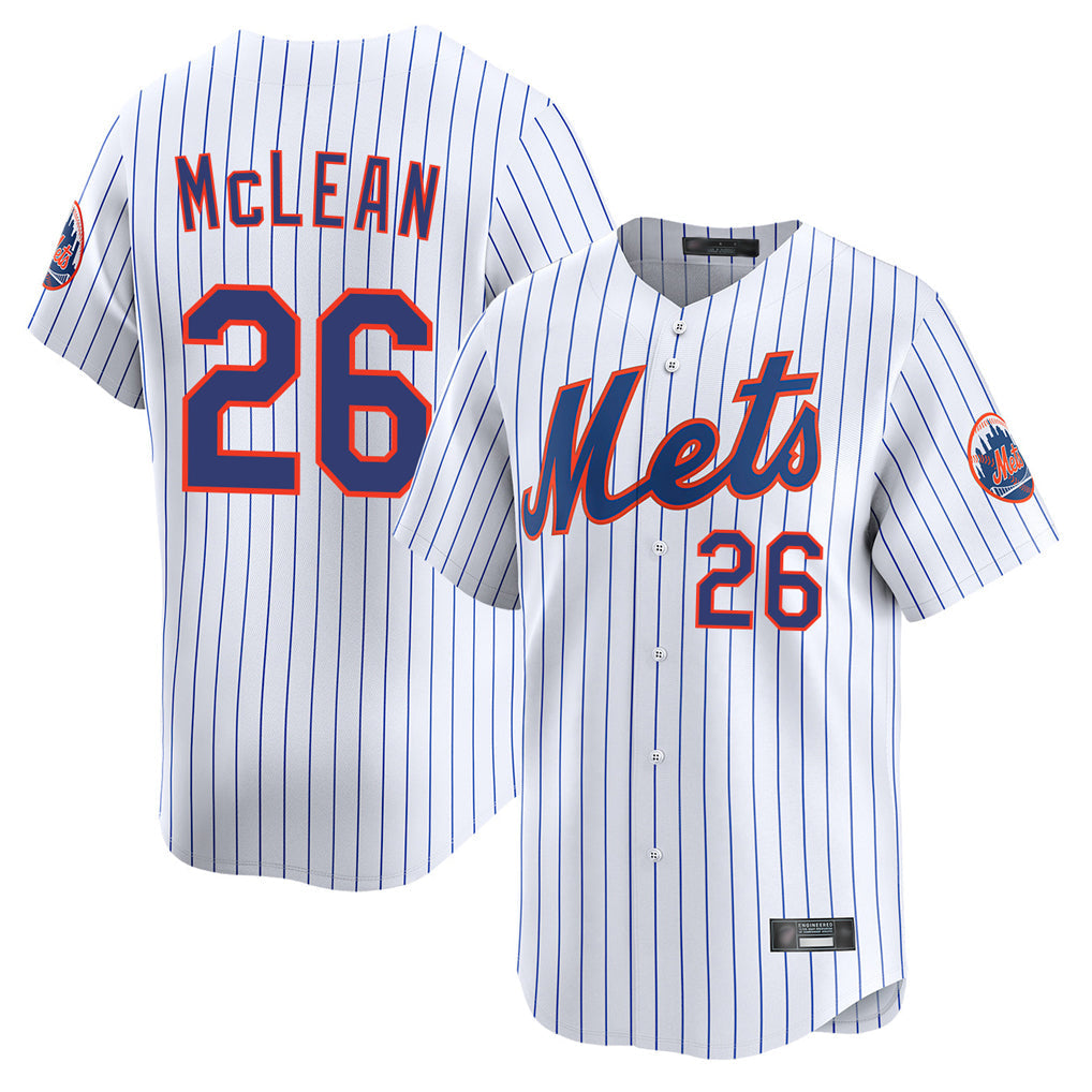 Boles NY.Mets #26 Nolan McLean Player White Home Replica Stitched Jerseys