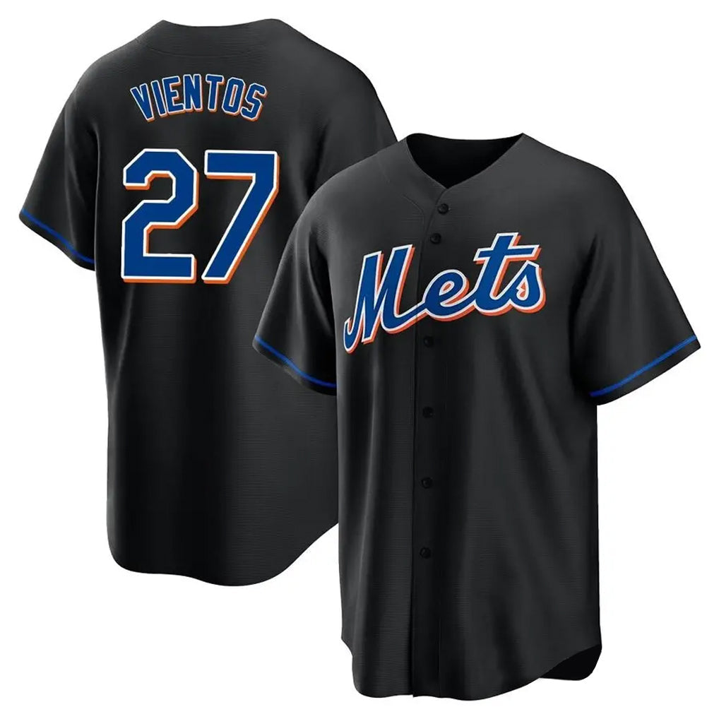 Boles NY.Mets #27 Mark Vientos Player Black Replica Home Game Stitched Jerseys