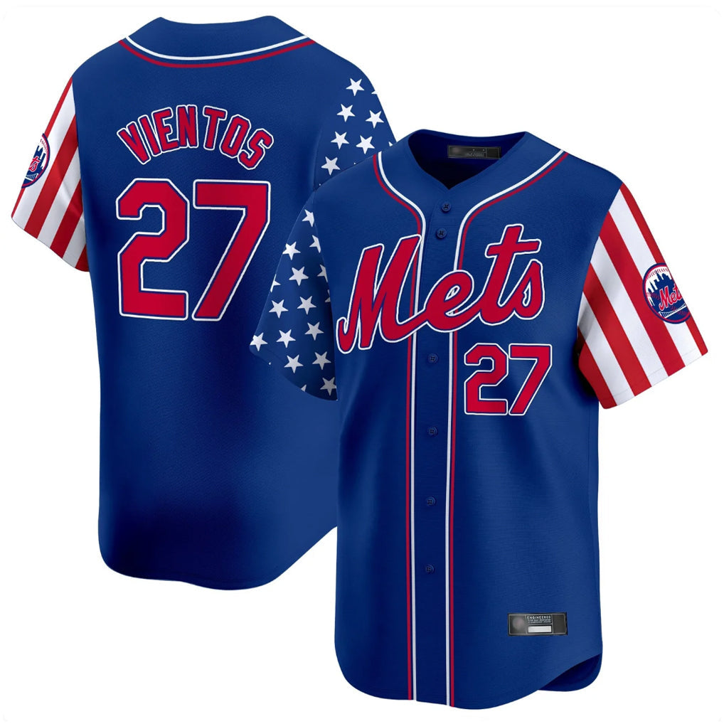 Boles NY.Mets #27 Mark Vientos Player Royal 2025 Independence Day Vapor Premier Limited  Stitched Jerseys