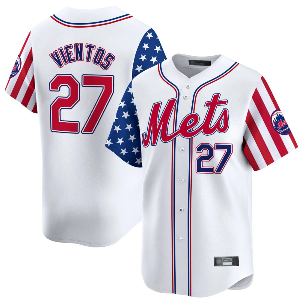 Boles NY.Mets #27 Mark Vientos Player White 2025 Independence Day Vapor Premier Limited  Stitched Jerseys