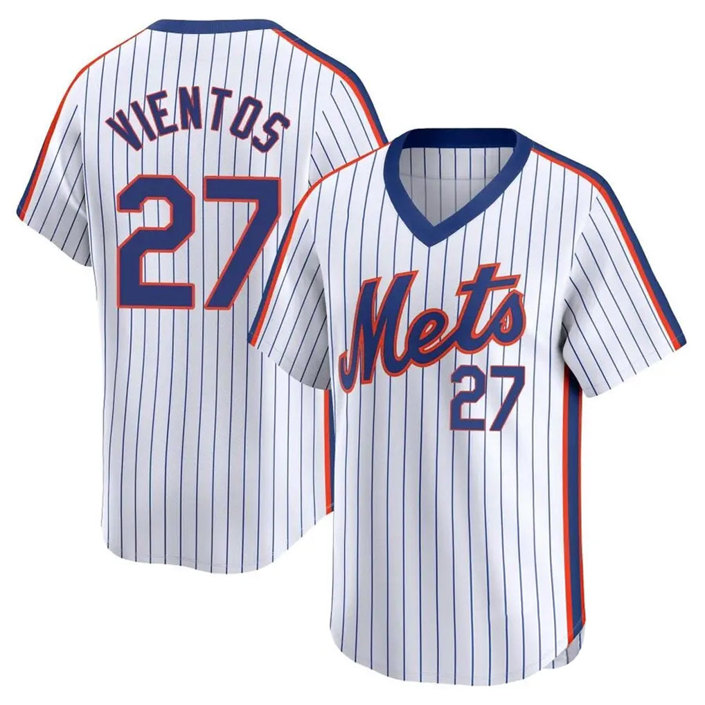 Boles NY.Mets #27 Mark Vientos Player White Cooperstown Collection T-shirt Game Stitched Jerseys