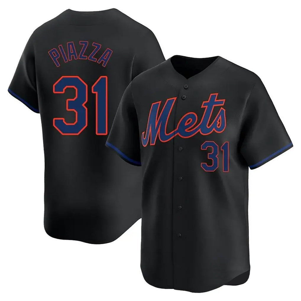 Boles NY.Mets #31 Mike Piazza Player Black Alternate Home Limited Stitched Jerseys