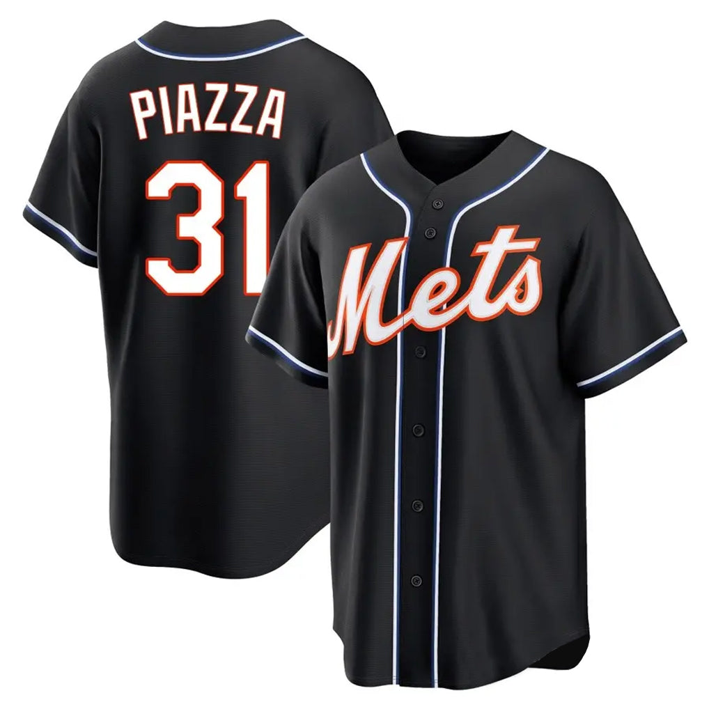 Boles NY.Mets #31 Mike Piazza Player Black Fashion Out Game Stitched Jerseys