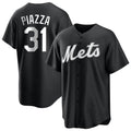 Boles NY.Mets #31 Mike Piazza Player Black Home Game Stitched Jerseys