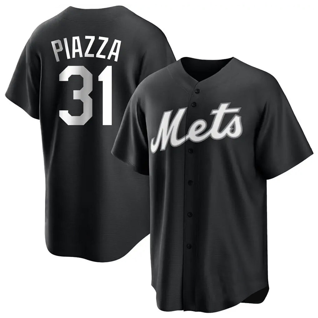 Boles NY.Mets #31 Mike Piazza Player Black Home Game Stitched Jerseys