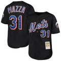 Boles NY.Mets #31 Mike Piazza Player Black Mitchell & Ness Cooperstown Collection Home Limited Stitched Jerseys