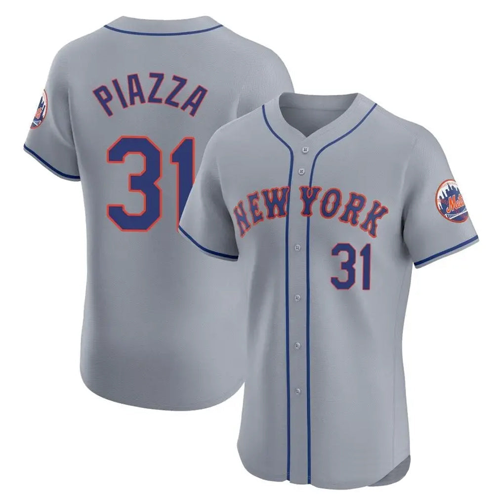Boles NY.Mets #31 Mike Piazza Player Gray Road Limited Elite Home Stitched Jerseys