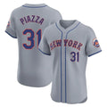 Boles NY.Mets #31 Mike Piazza Player Gray Road Limited Elite Home Stitched Jerseys