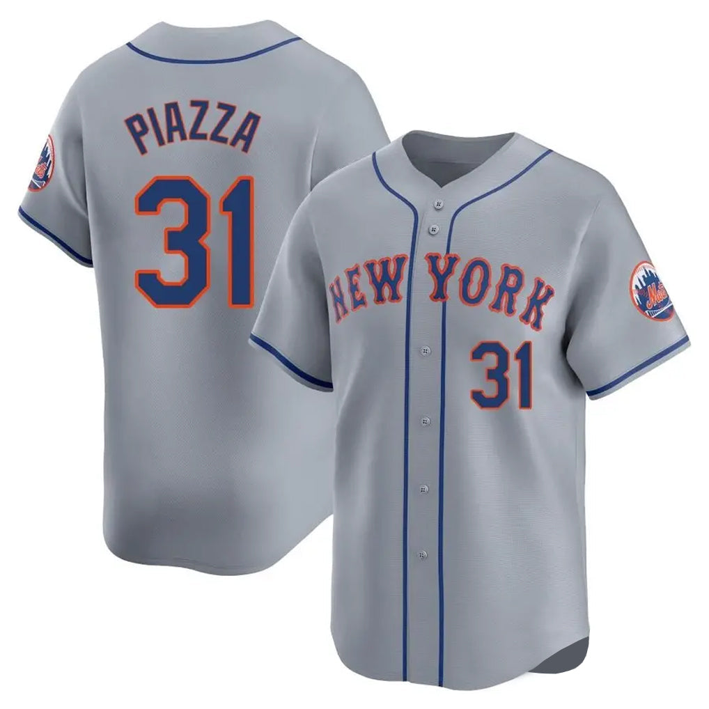 Boles NY.Mets #31 Mike Piazza Player Gray Road Limited Home Stitched Jerseys