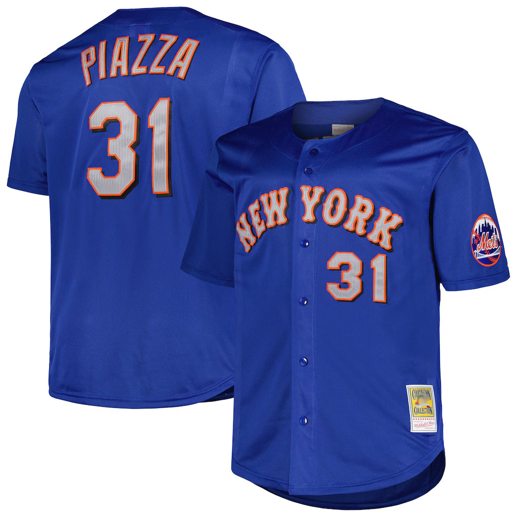 Boles NY.Mets #31 Mike Piazza Player Royal Mitchell & Ness Cooperstown Collection Home Limited Stitched Jerseys