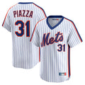 Boles NY.Mets #31 Mike Piazza Player White Cooperstown Collection T-shirt Game Stitched Jerseys