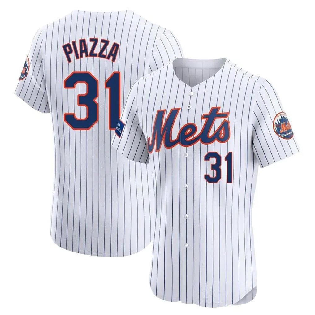 Boles NY.Mets #31 Mike Piazza Player White Home Limited Elite Stitched Jerseys