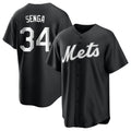 Boles NY.Mets #34 Kodai Senga Player Black Home Game Stitched Jerseys