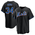 Boles NY.Mets #34 Kodai Senga Player Black Replica Home Game Stitched Jerseys