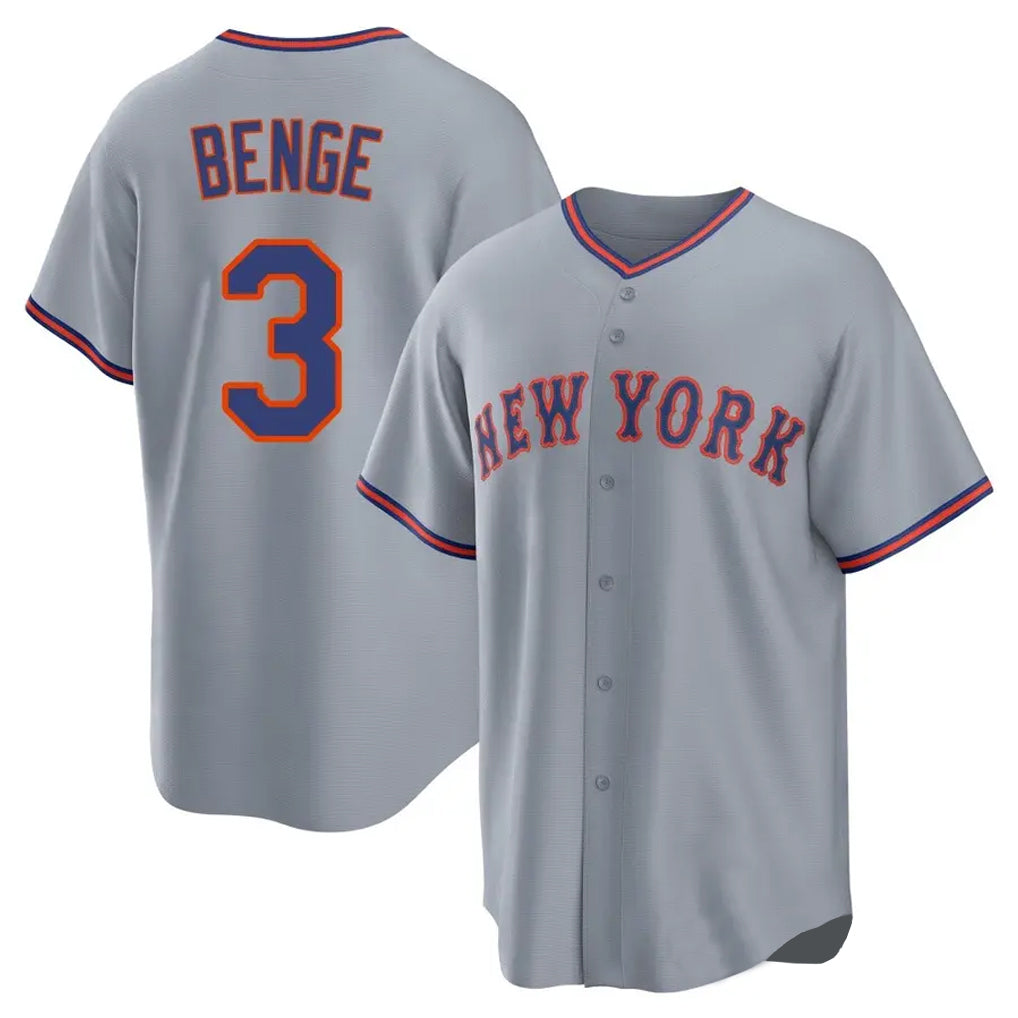Boles NY.Mets #3 Carson Benge Player Gray Road Home Game Stitched Jerseys