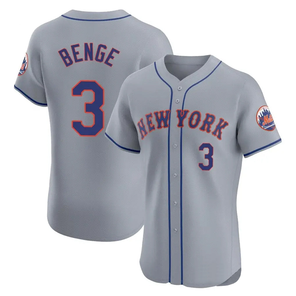 Boles NY.Mets #3 Carson Benge Player Gray Road Limited Elite Home Stitched Jerseys