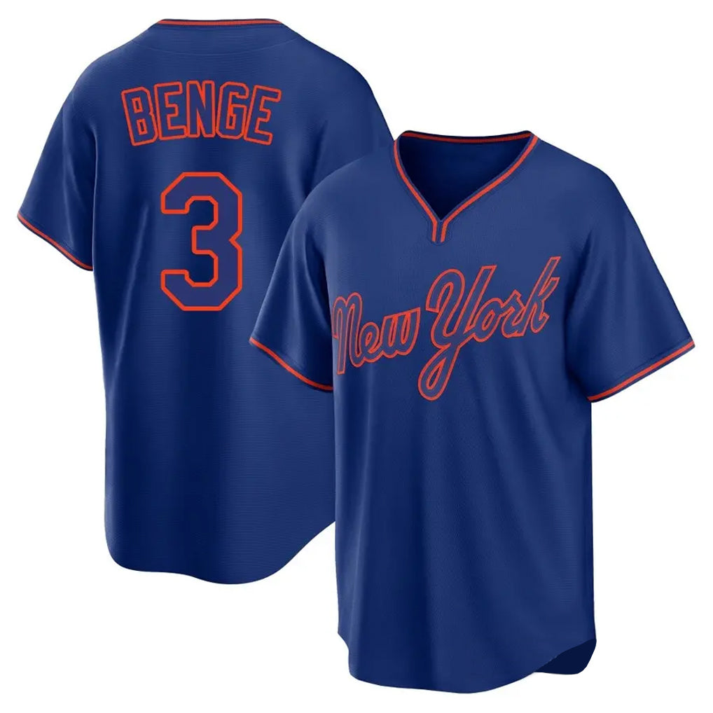 Boles NY.Mets #3 Carson Benge Player Royal T-shirt Home Game Stitched Jerseys