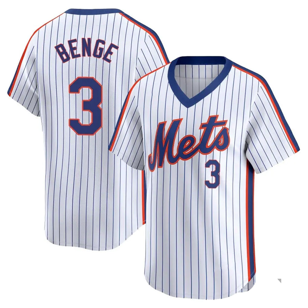 Boles NY.Mets #3 Carson Benge Player White Cooperstown Collection T-shirt Game Stitched Jerseys