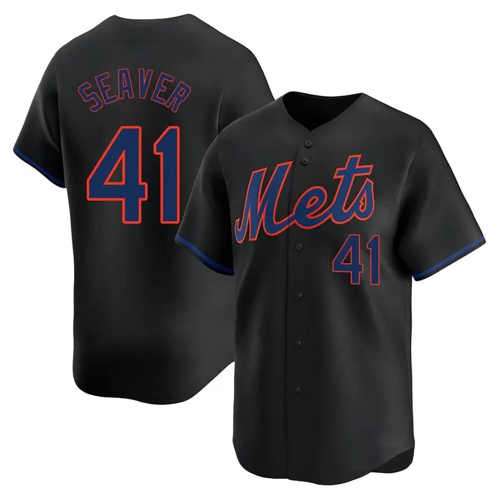 Boles NY.Mets #41 Tom Seaver Player Black Alternate Home Limited Stitched Jerseys