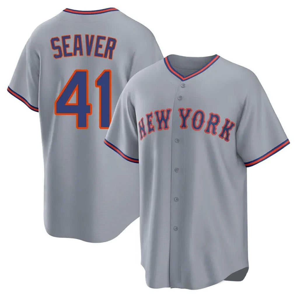 Boles NY.Mets #41 Tom Seaver Player Gray Road Home Game Stitched Jerseys