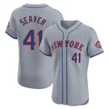 Boles NY.Mets #41 Tom Seaver Player Gray Road Limited Elite Home Stitched Jerseys
