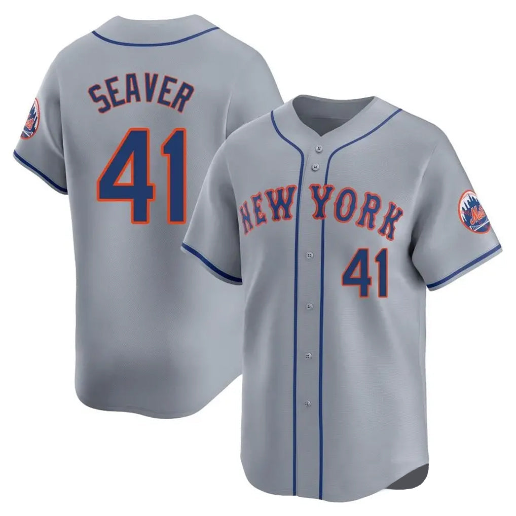 Boles NY.Mets #41 Tom Seaver Player Gray Road Limited Home Stitched Jerseys