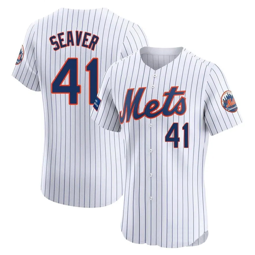 Boles NY.Mets #41 Tom Seaver Player White Home Limited Elite Stitched Jerseys