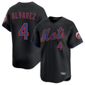 Boles NY.Mets #4 Francisco Alvarez Player Black Alternate Home Limited Stitched Jerseys