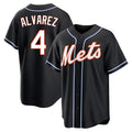 Boles NY.Mets #4 Francisco Alvarez Player Black Fashion Out Game Stitched Jerseys