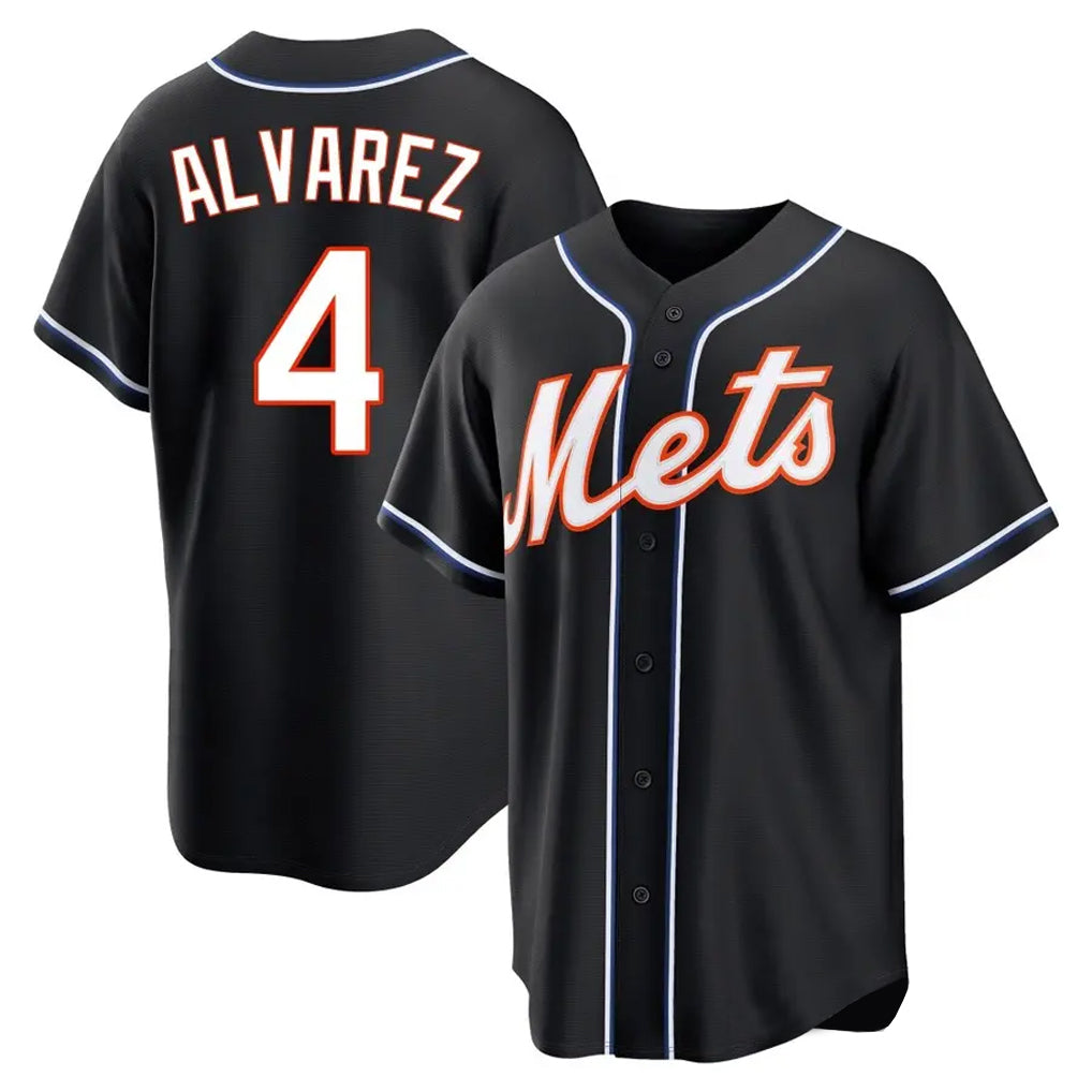 Boles NY.Mets #4 Francisco Alvarez Player Black Fashion Out Game Stitched Jerseys