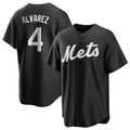 Boles NY.Mets #4 Francisco Alvarez Player Black Home Game Stitched Jerseys