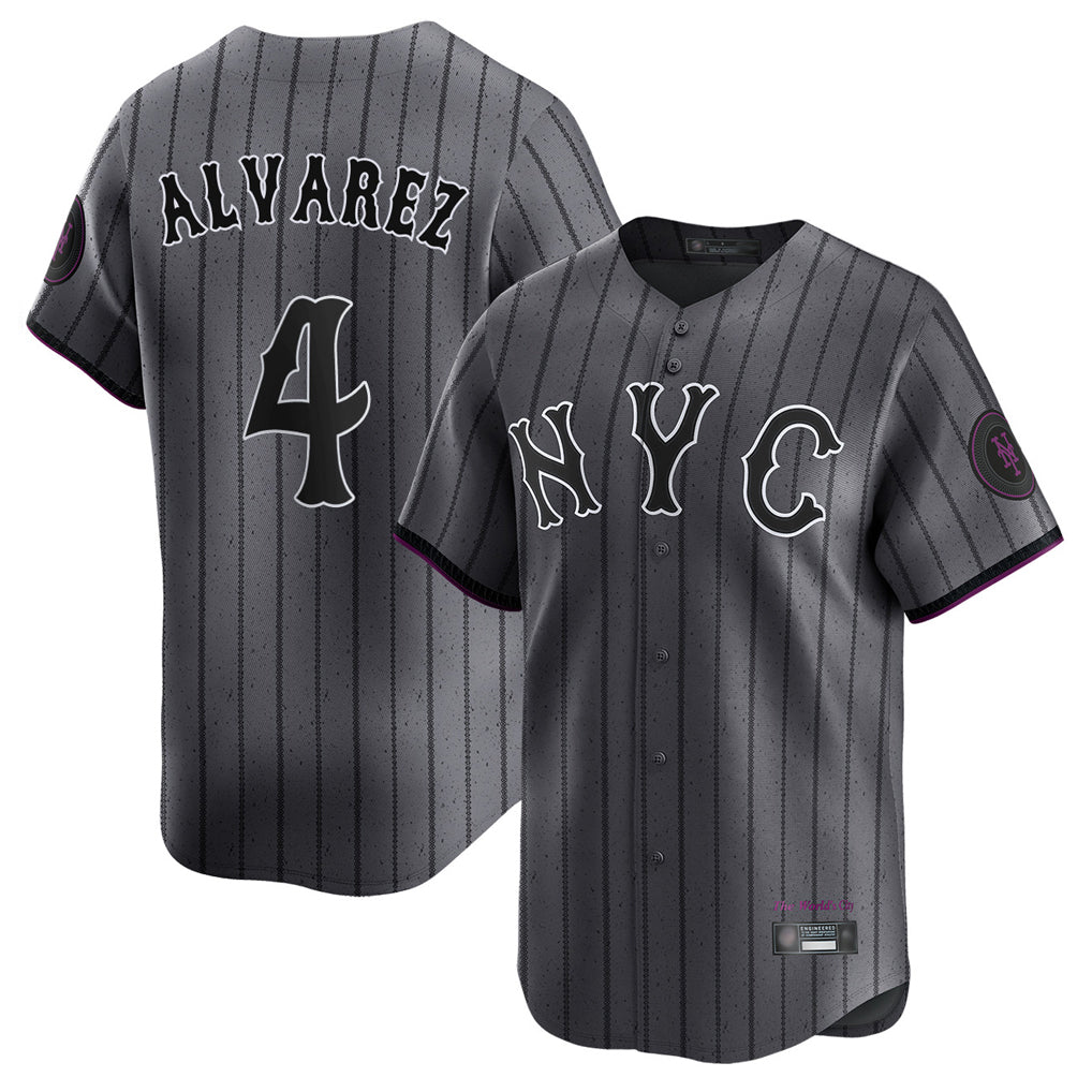 Boles NY.Mets #4 Francisco Alvarez Player Gray City Connect Limited Stitched Jerseys
