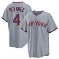 Boles NY.Mets #4 Francisco Alvarez Player Gray Road Home Game Stitched Jerseys