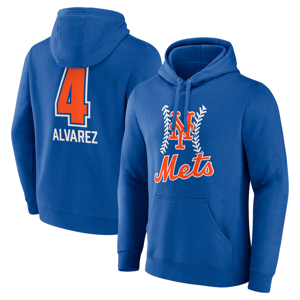 Boles NY.Mets #4 Francisco Alvarez Player Royal Club Pullover Hoodie Game Stitched Jerseys