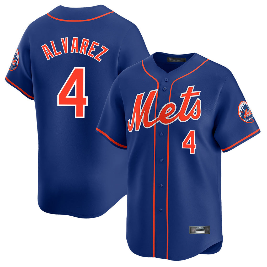 Boles NY.Mets #4 Francisco Alvarez Player Royal Home Limited Stitched Jerseys
