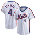 Boles NY.Mets #4 Francisco Alvarez Player White Cooperstown Collection T-shirt Game Stitched Jerseys