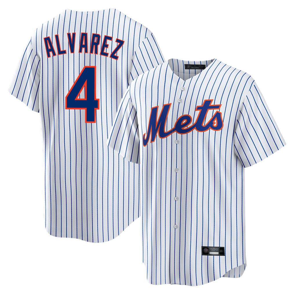 Boles NY.Mets #4 Francisco Alvarez Player White Home Game Stitched Jerseys