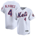 Boles NY.Mets #4 Francisco Alvarez Player White Home Replica Stitched Jerseys
