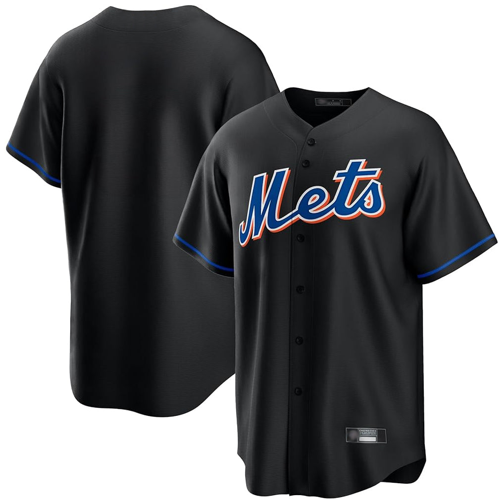 Boles NY.Mets Blank Player Black Replica Home Game Stitched Jerseys