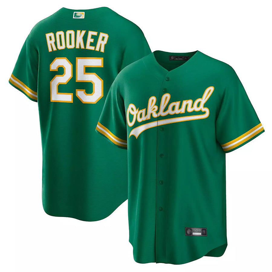 Boles Athletics #25 Brent Rooker Player Kelly Green Game Replica Personalized Jerseys