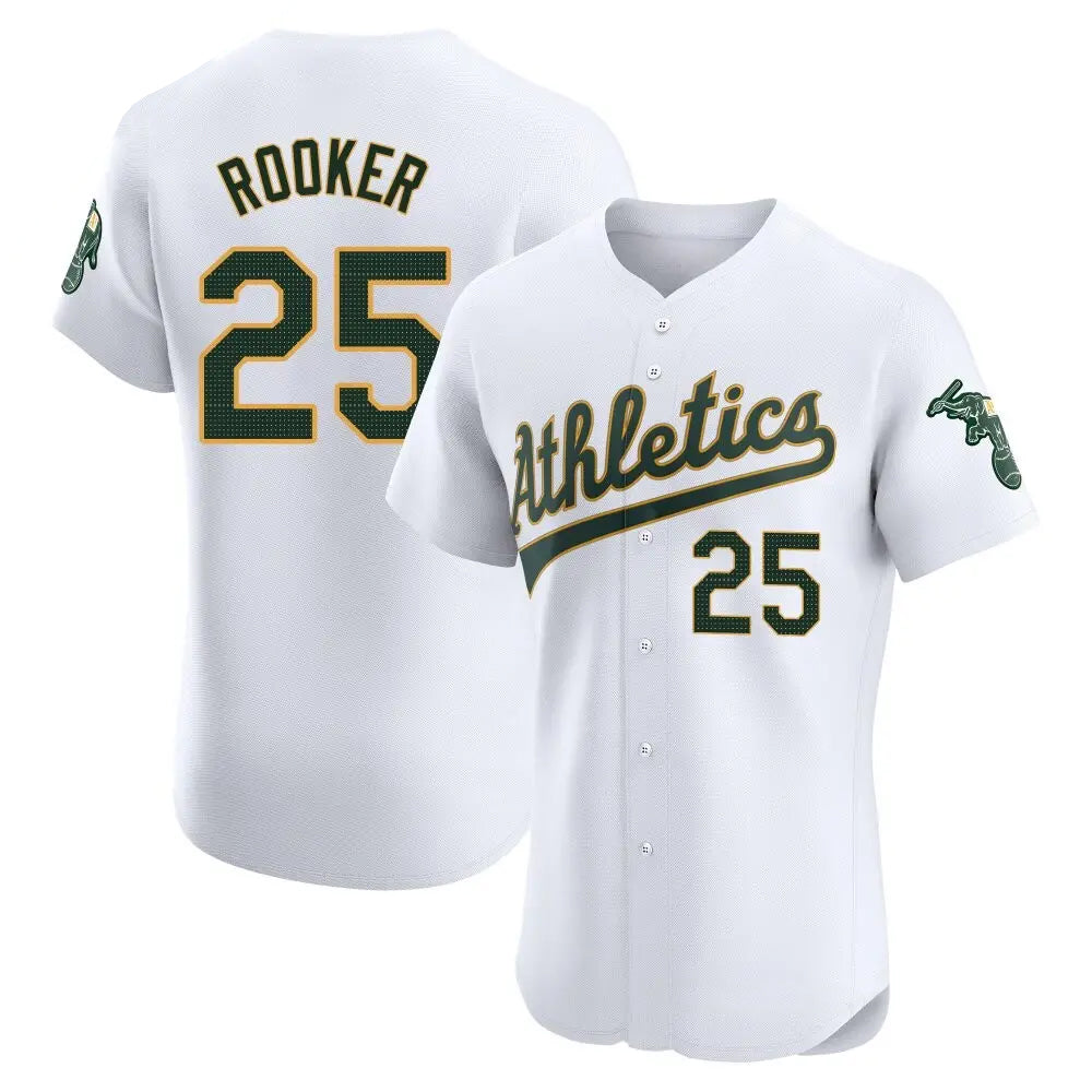 Boles Athletics #25 Brent Rooker White Limited Elite Home Personalized Jerseys