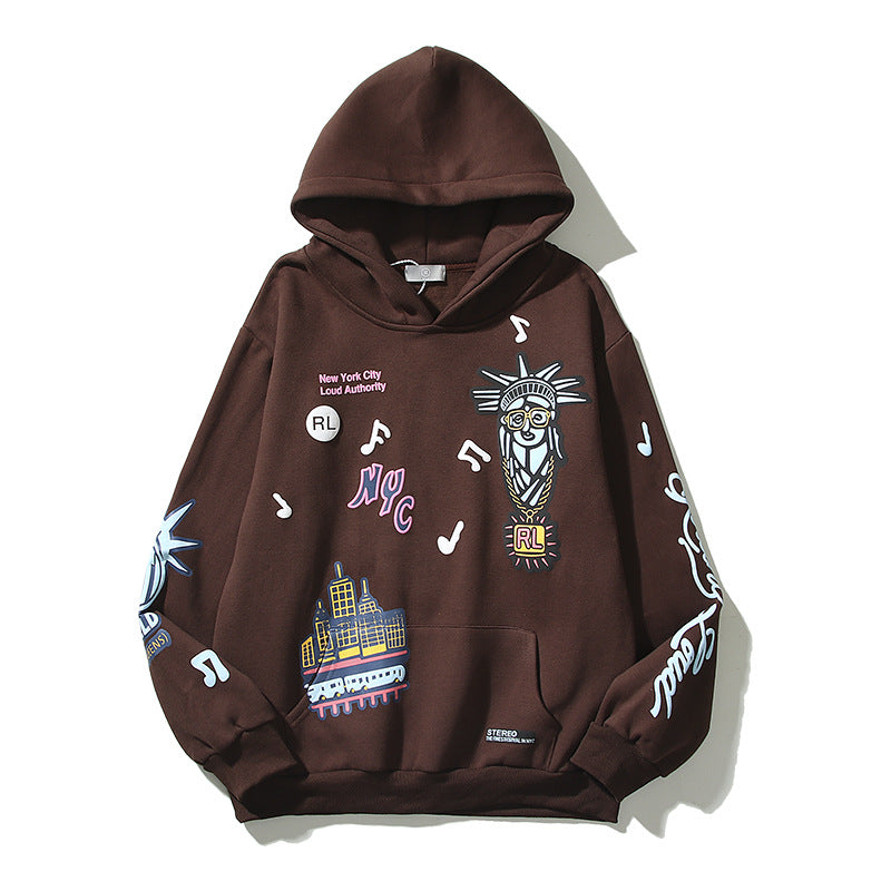 2026 American Autumn/Winter Letter Foam Hoodie Rap Hip hoodie