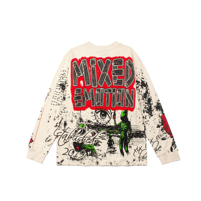 2026 American High Street New Style Top with Alien Print hoodie