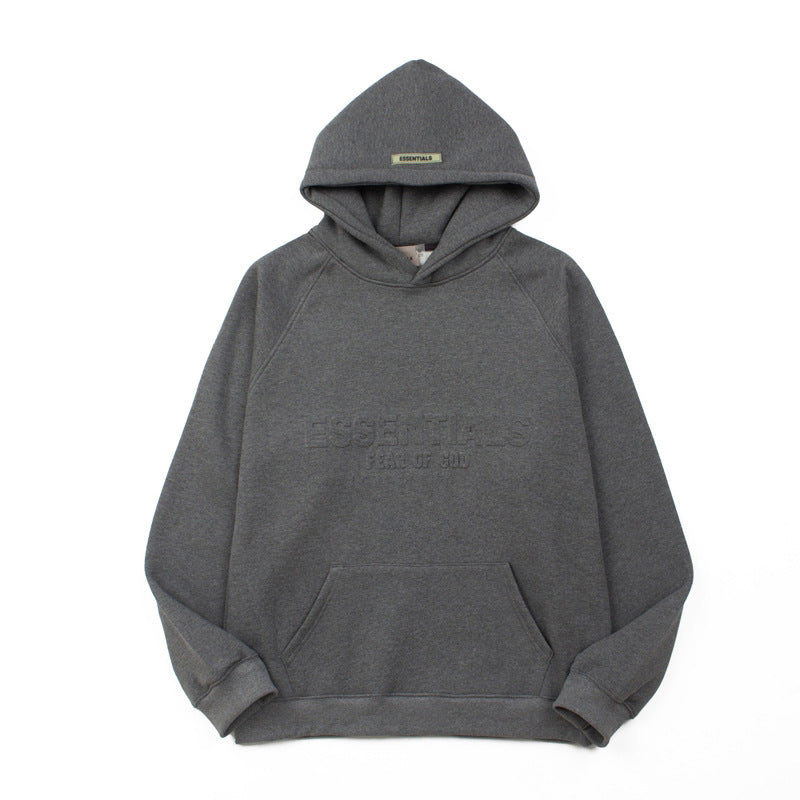 2026 American Style ESSE Embossed Lettering High Street hoodie