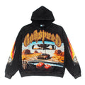 2026  American Style New Skull Racing Car Retro Print hoodie