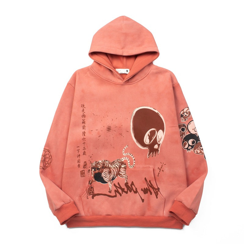 2026 American Style New Hoodie Japanese Pattern Print hoodie