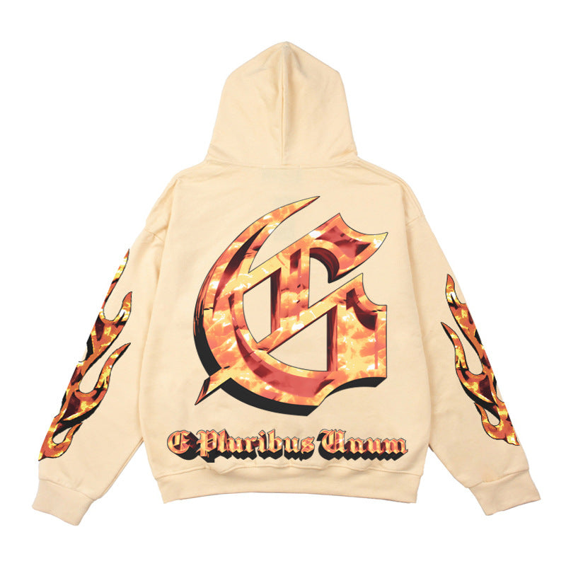2026  American Street Style Retro Cloud Top Skull Washed hoodie