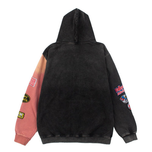 2026  American High Street Appliqué Embroidery Racing Style hoodie
