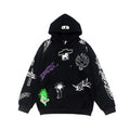 2026 American High Street Hell Graffiti Letter Cartoon hoodie