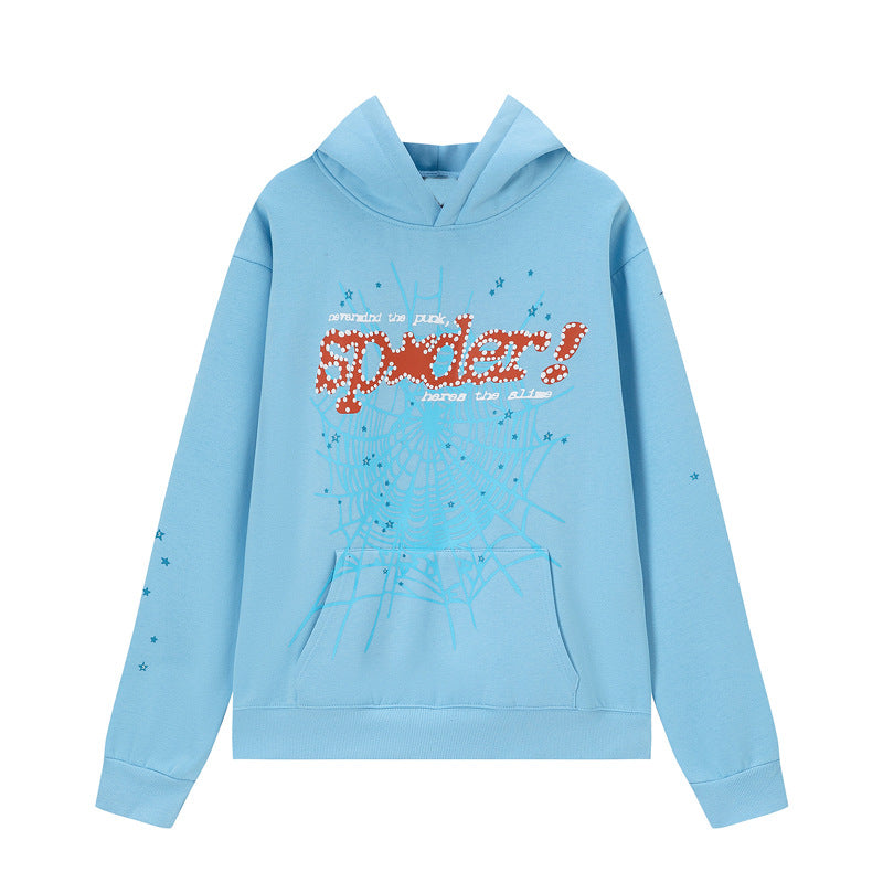 2026 American Style New Hoodie Spiderweb Letter Foam Hoodie